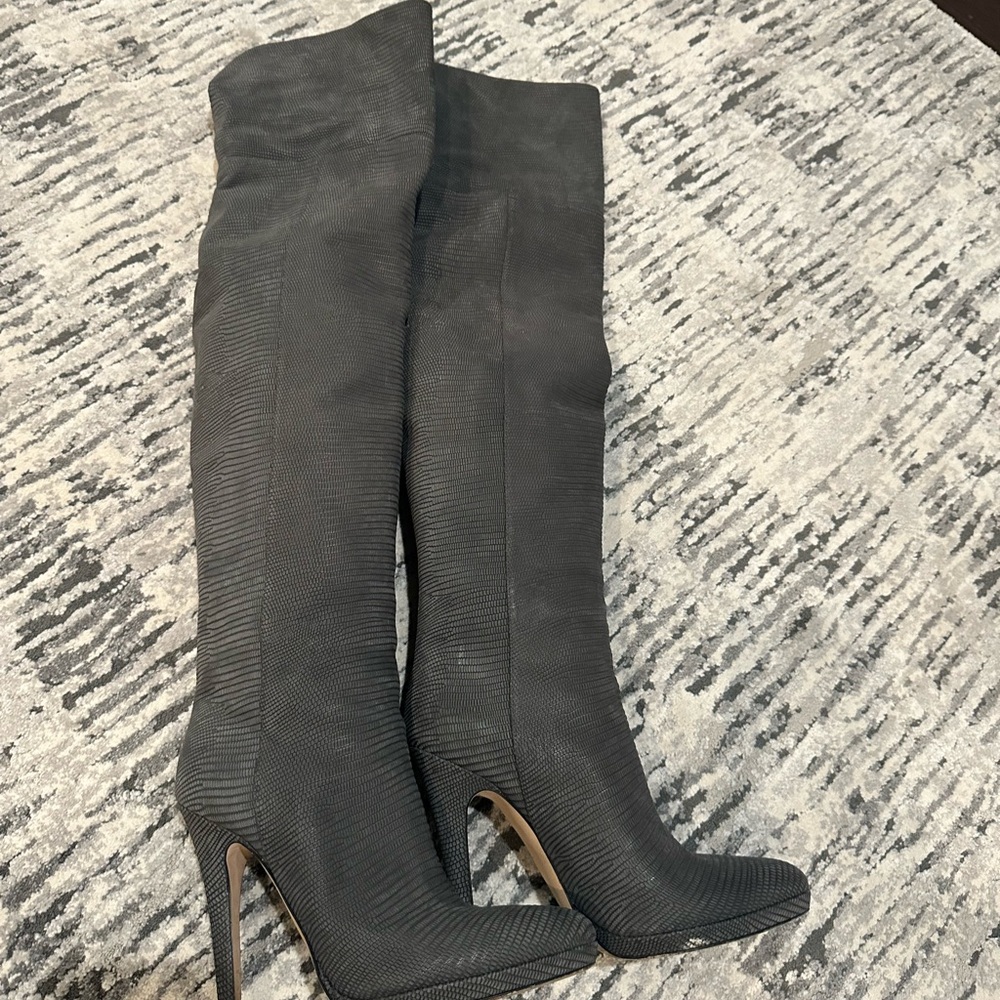 Jimmy Choo Charcoal Over the Knee Boots